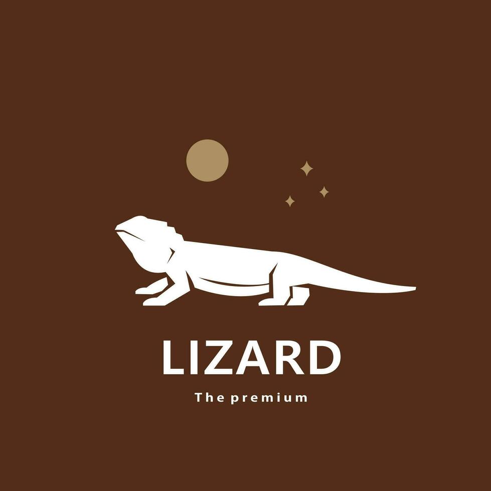 animal lizard natural logo vector icon silhouette retro hipster