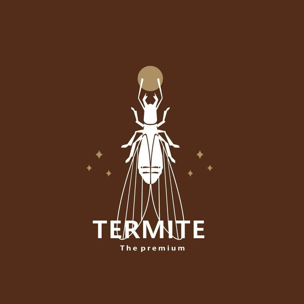 animal termita natural logo vector icono silueta retro hipster