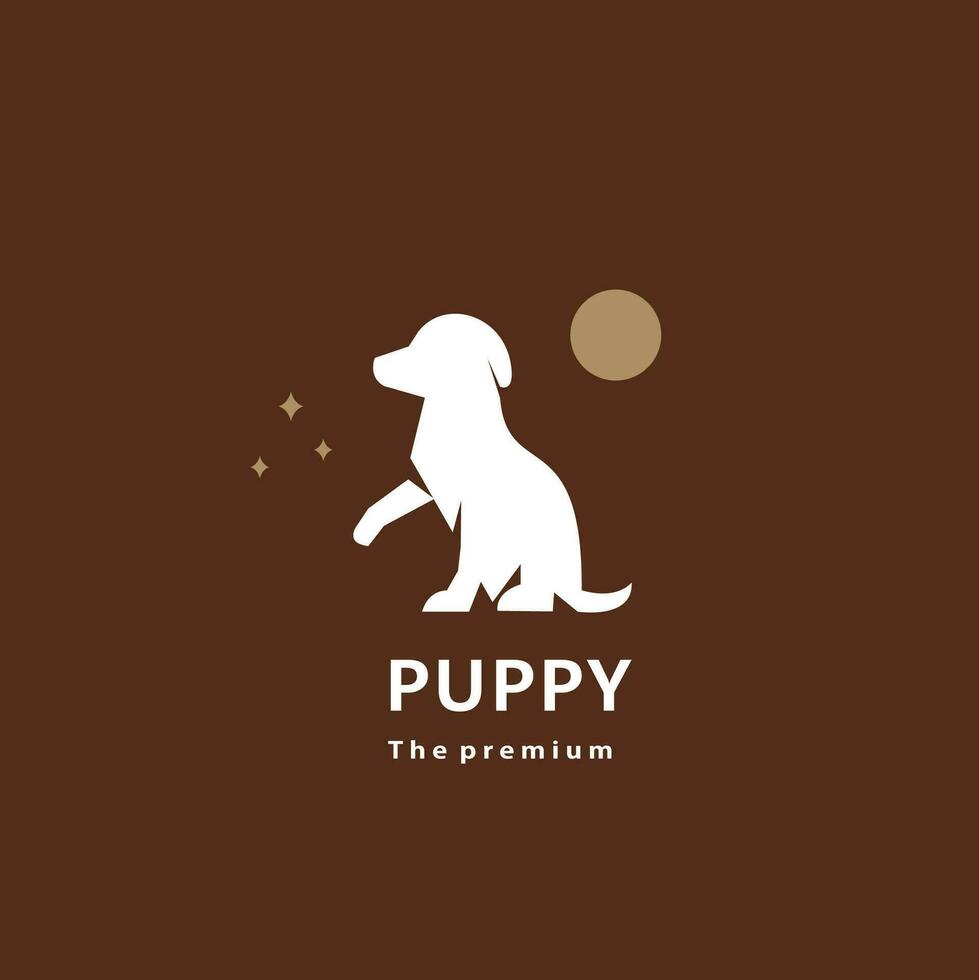 animal puppy natural logo vector icon silhouette retro hipster