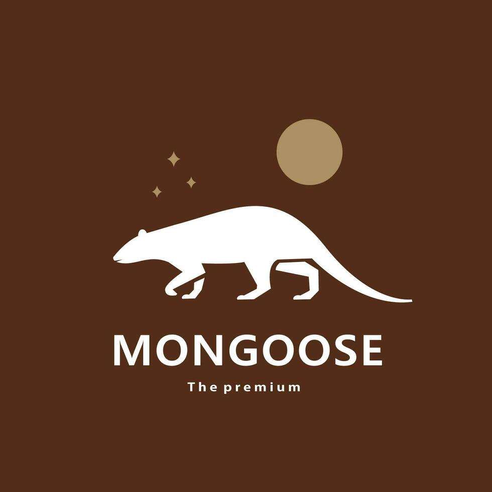 animal mongoose natural logo vector icon silhouette retro hipster