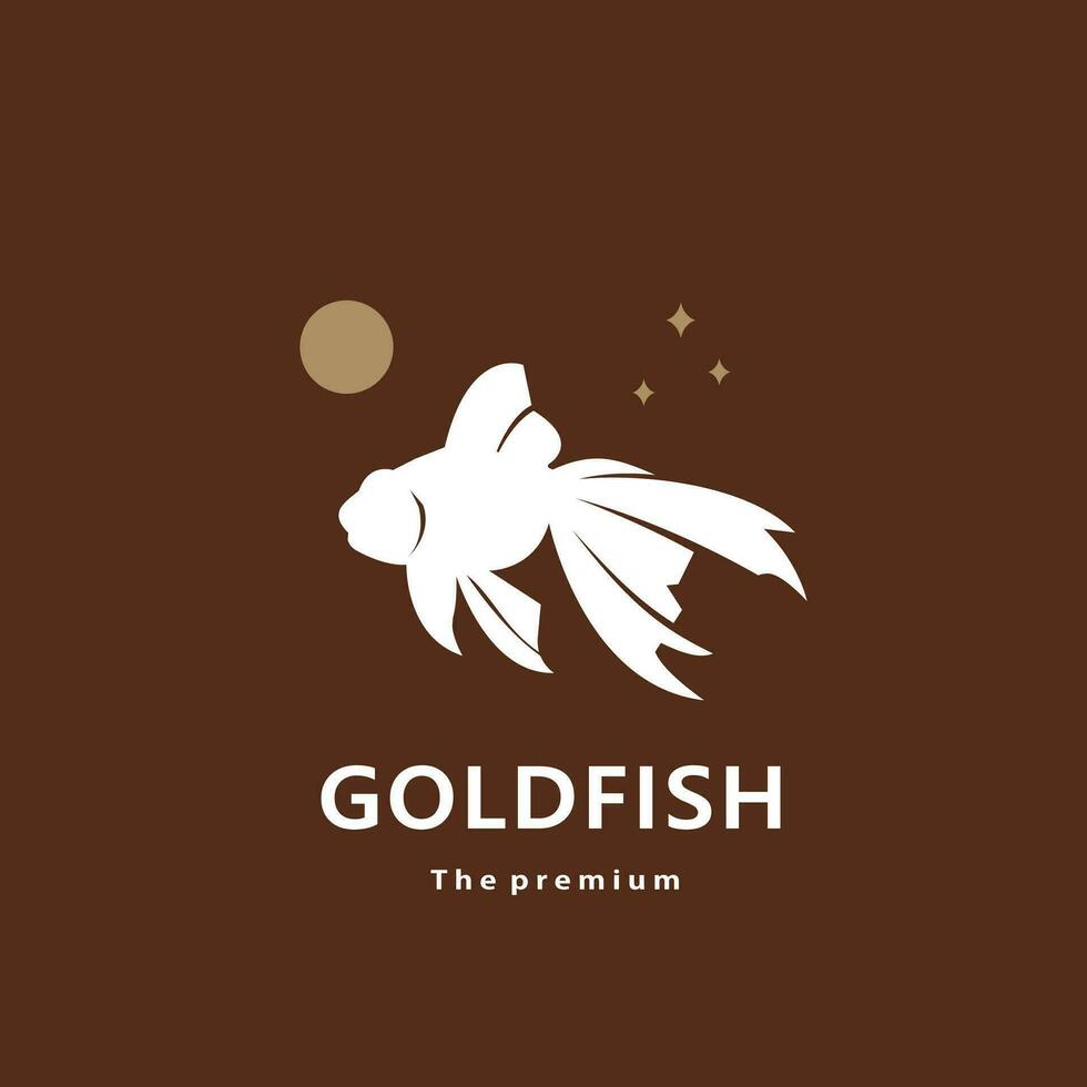 animal goldfish natural logo vector icon silhouette retro hipster