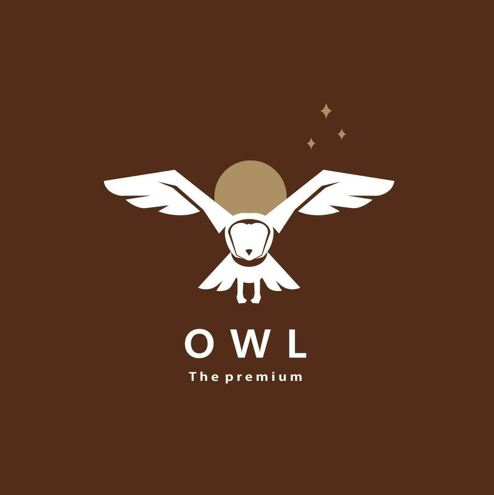 animal owl natural logo vector icon silhouette retro hipster