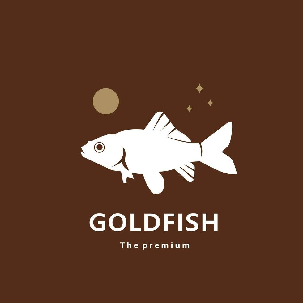 animal goldfish natural logo vector icon silhouette retro hipster