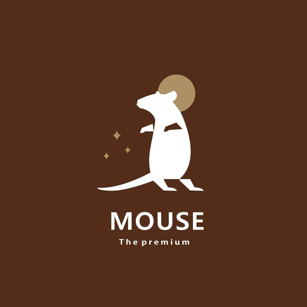 animal mouse natural logo vector icon silhouette retro hipster