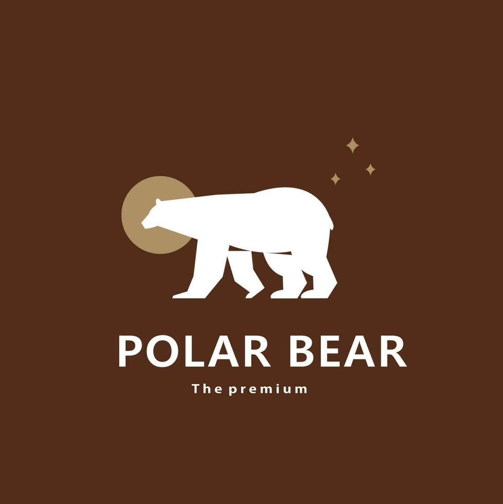 animal polar oso natural logo vector icono silueta retro hipster