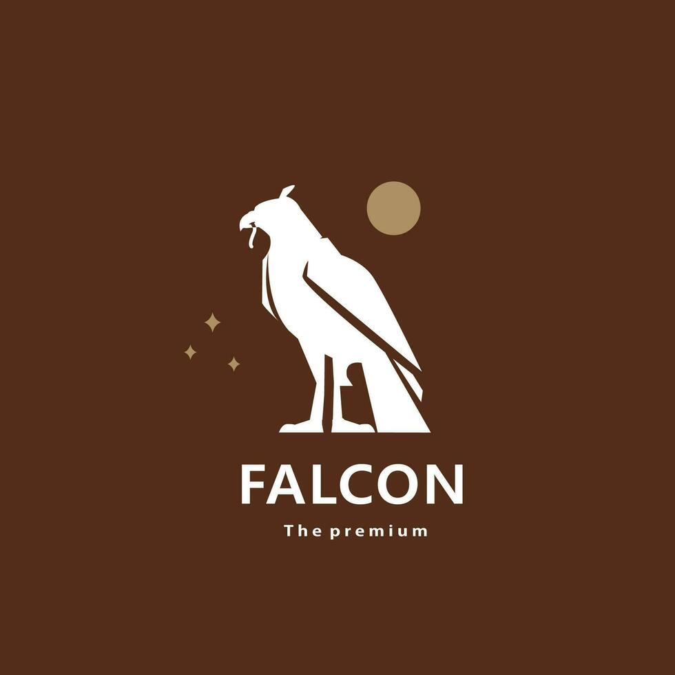 animal halcón natural logo vector icono silueta retro hipster