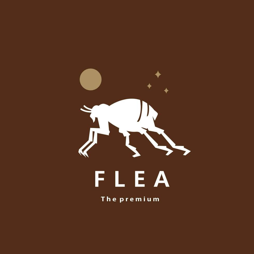 animal flea natural logo vector icon silhouette retro hipster