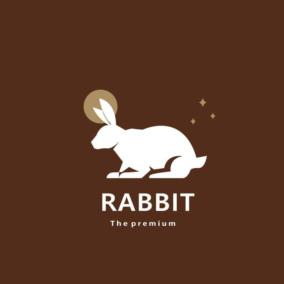 animal Conejo natural logo vector icono silueta retro hipster