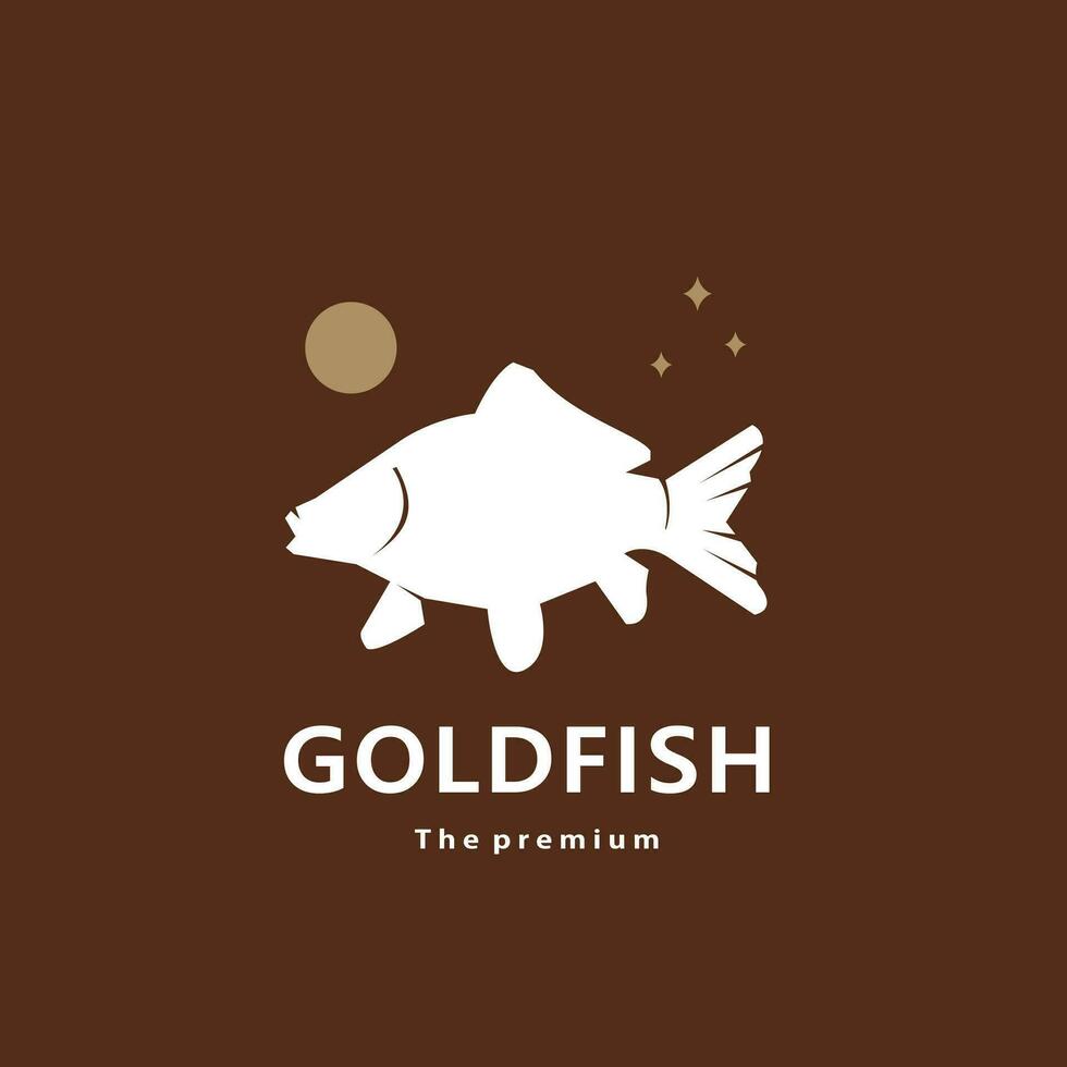 animal goldfish natural logo vector icon silhouette retro hipster