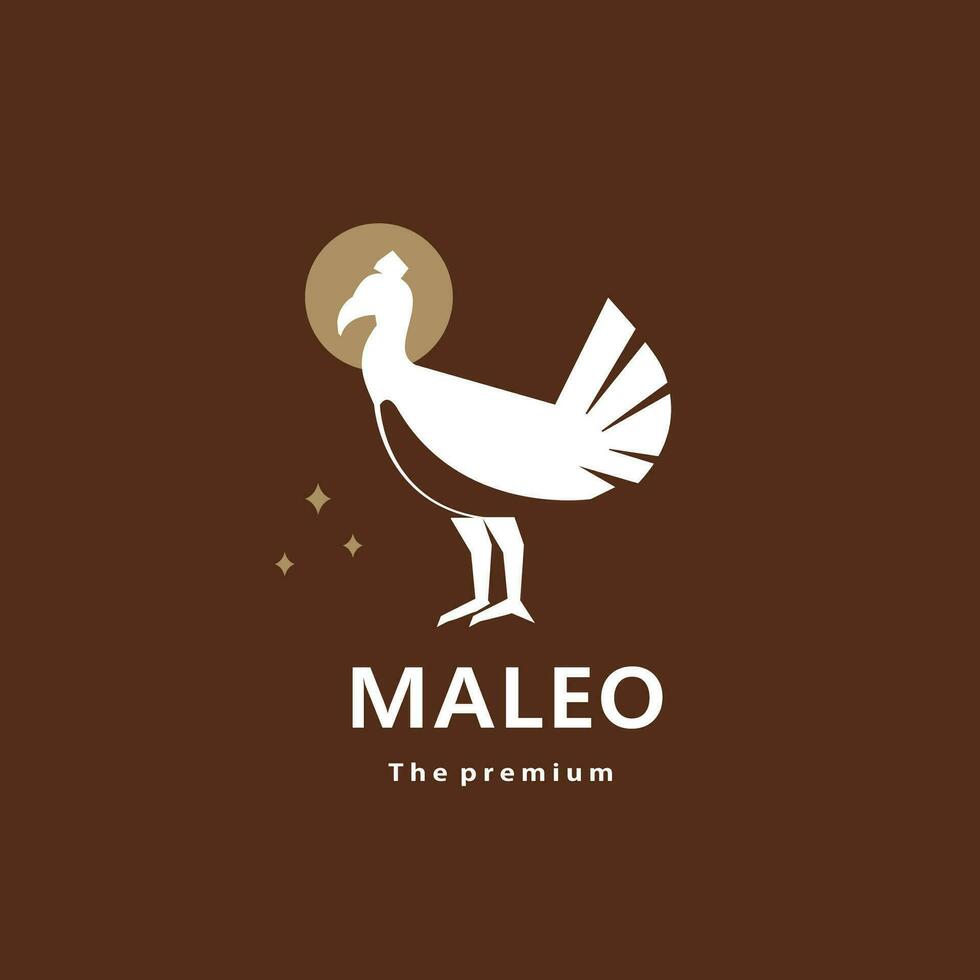 animal maleo natural logo vector icono silueta retro hipster