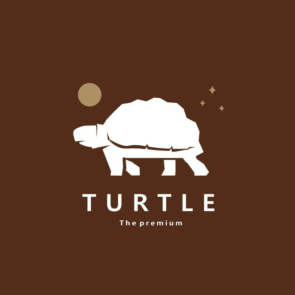 animal turtle natural logo vector icon silhouette retro hipster