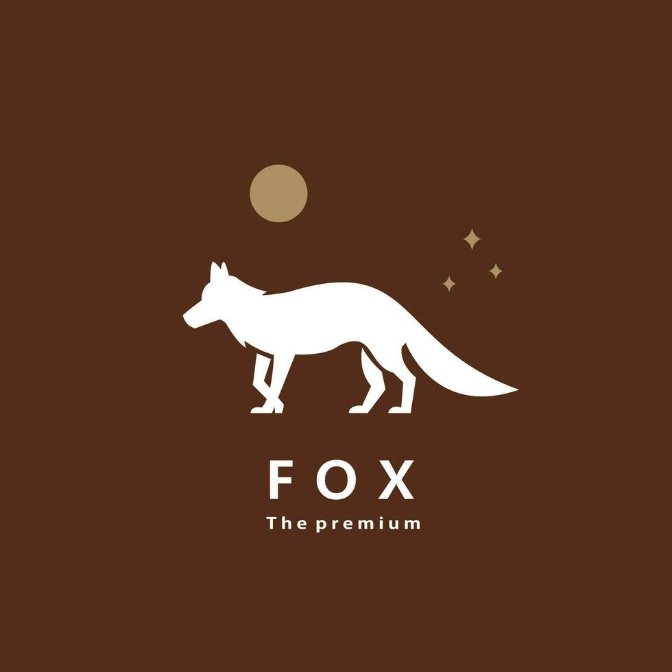 animal fox natural logo vector icon silhouette retro hipster