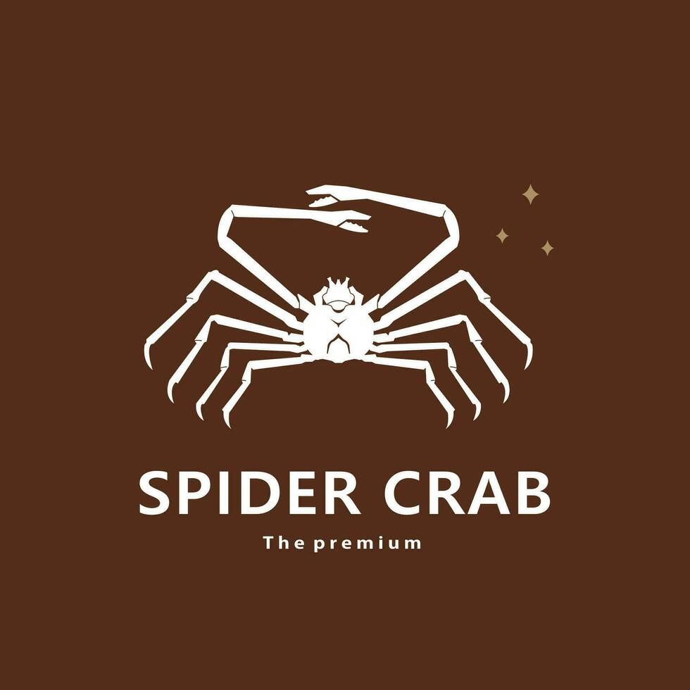 animal araña cangrejo natural logo vector icono silueta retro hipster