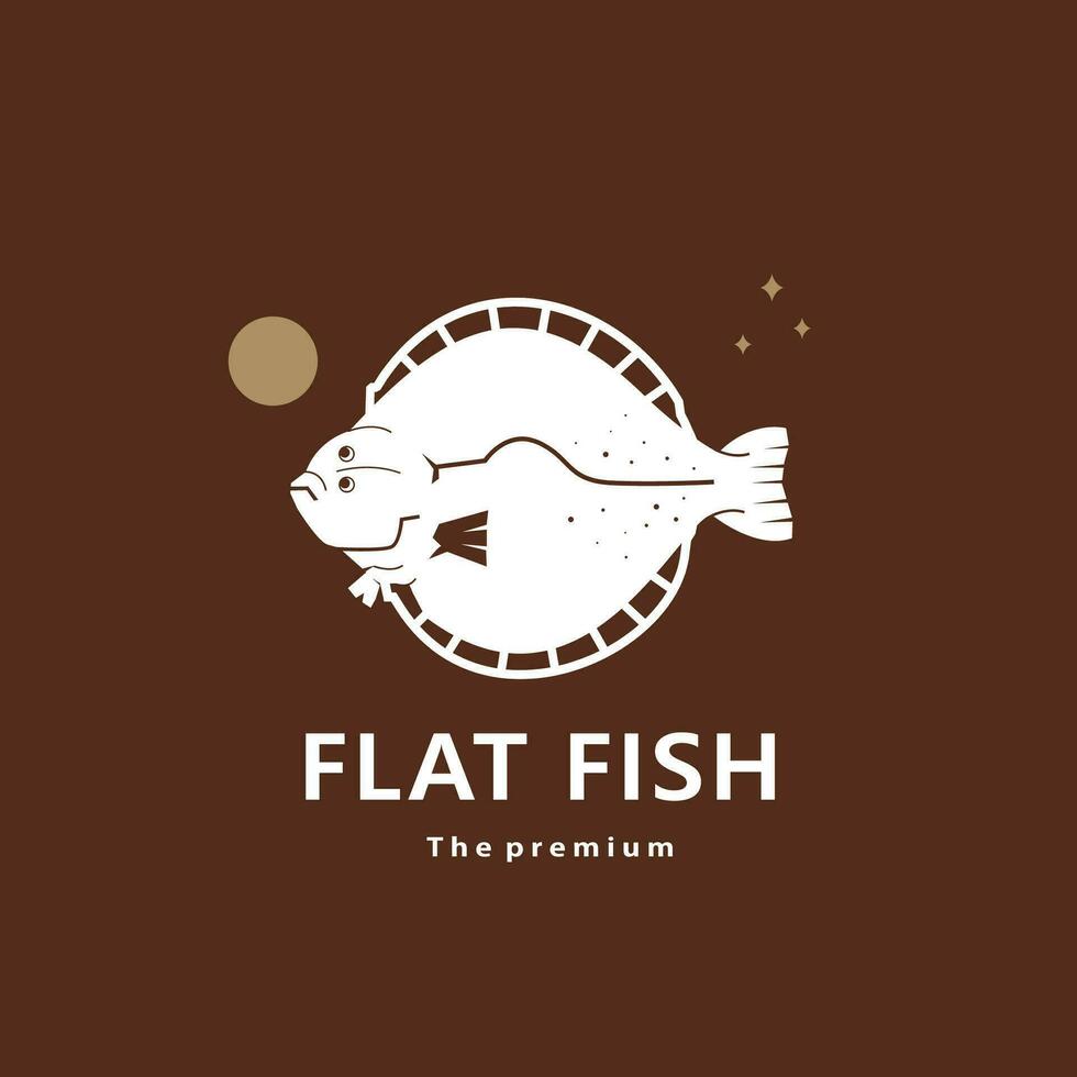 animal plano pescado natural logo vector icono silueta retro hipster