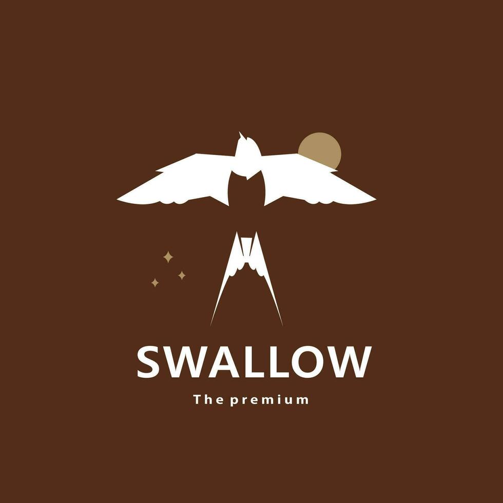 animal swallow natural logo vector icon silhouette retro hipster