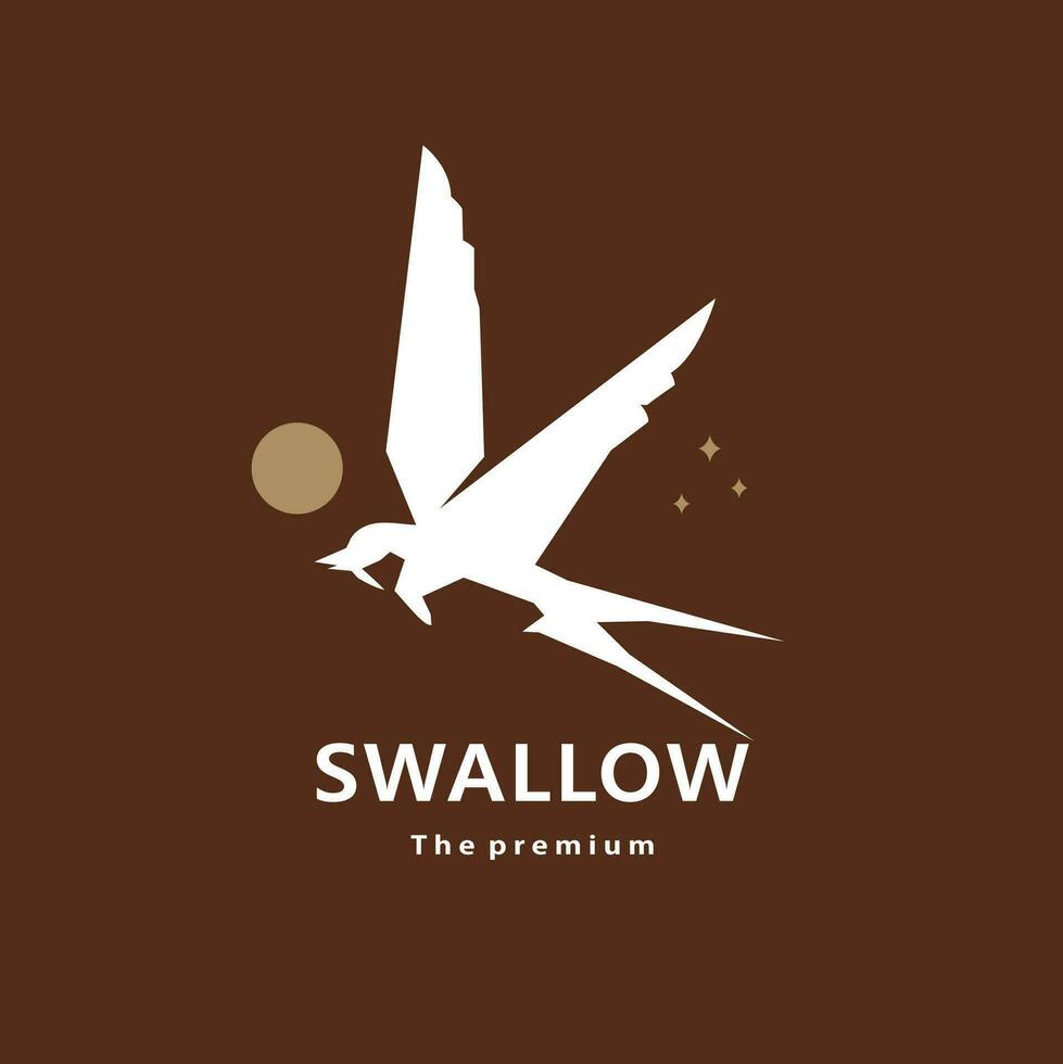 animal swallow natural logo vector icon silhouette retro hipster