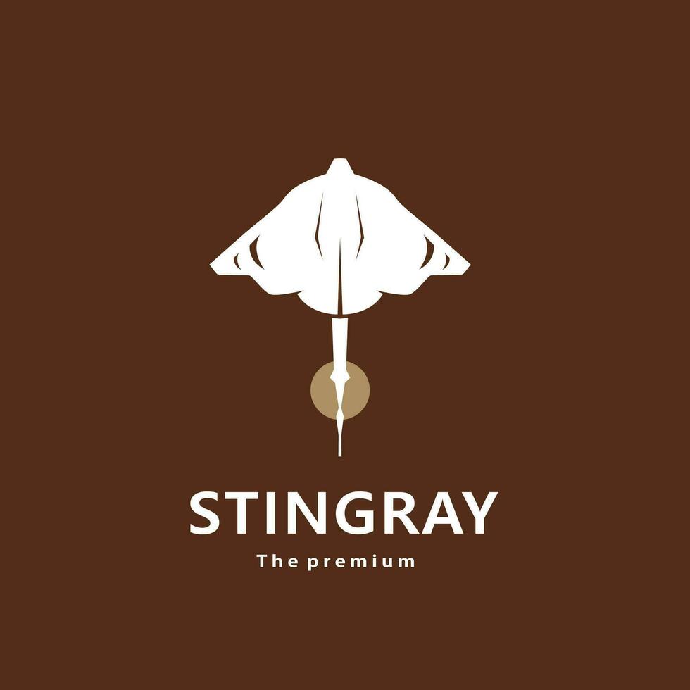 animal stingray natural logo vector icon silhouette retro hipster