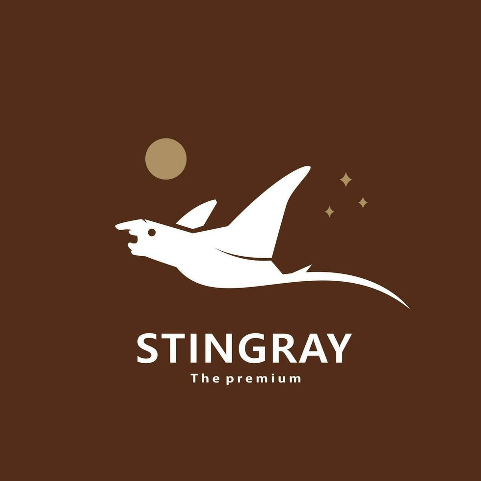 animal stingray natural logo vector icon silhouette retro hipster
