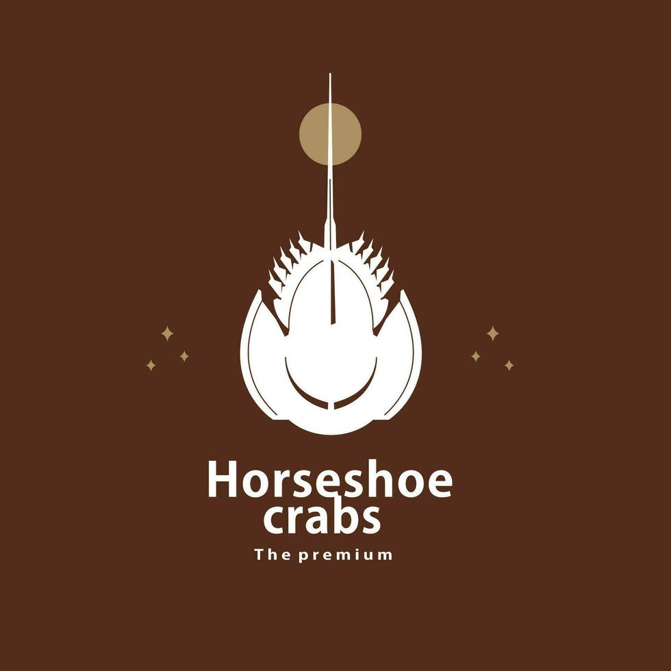 animal horseshoe crabs natural logo vector icon silhouette retro hipster