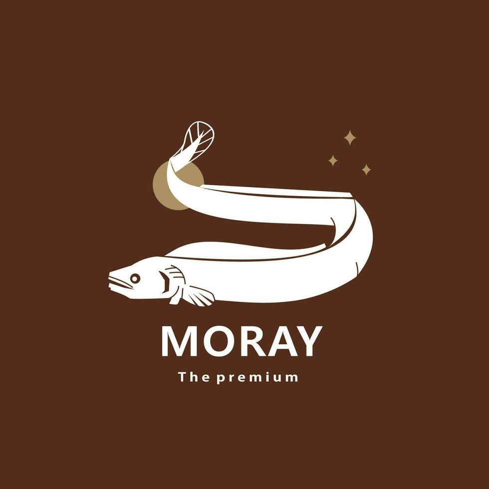 animal moray natural logo vector icono silueta retro hipster