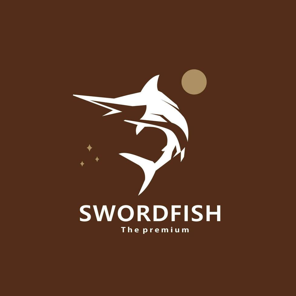 animal swordfish natural logo vector icon silhouette retro hipster