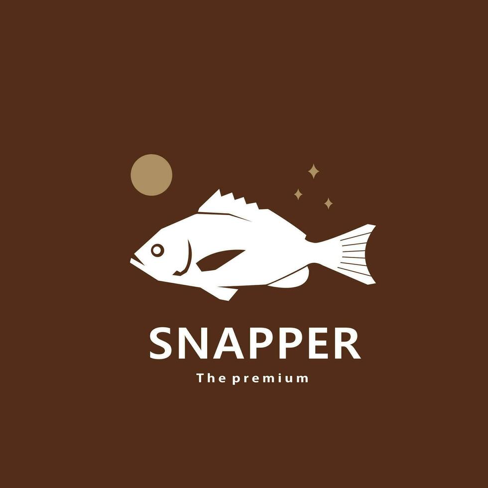 animal snapper natural logo vector icon silhouette retro hipster