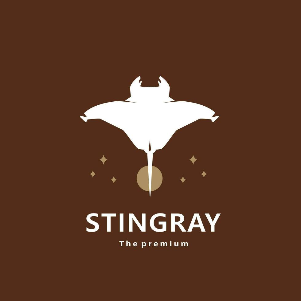 animal stingray natural logo vector icon silhouette retro hipster