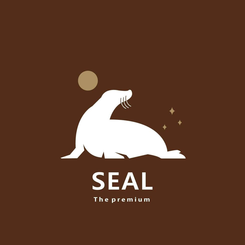 animal seal natural logo vector icon silhouette retro hipster