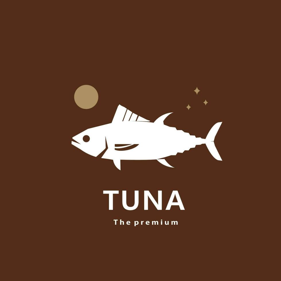 animal tuna natural logo vector icon silhouette retro hipster