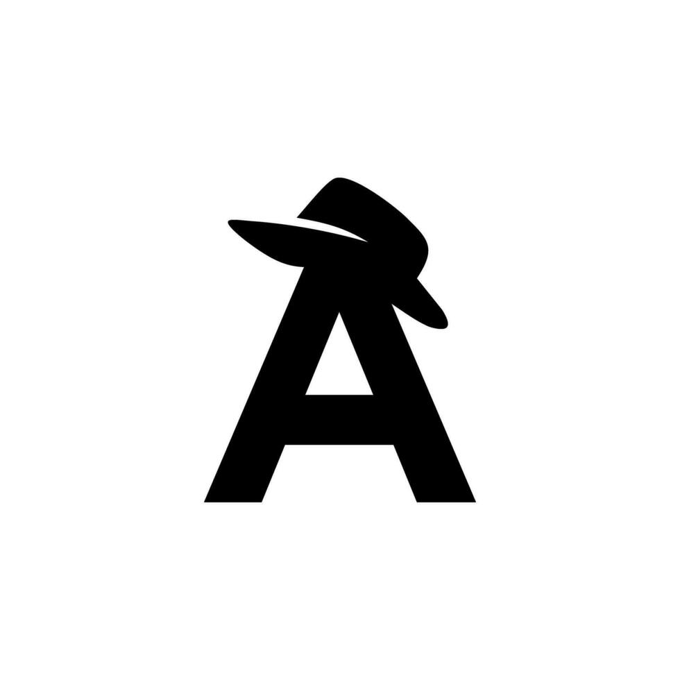 a black hat with a letter a on it vector