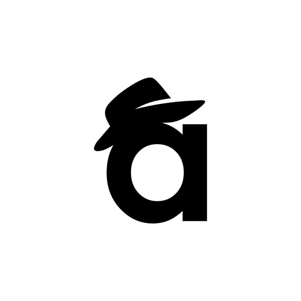 a black hat with a letter a on it vector