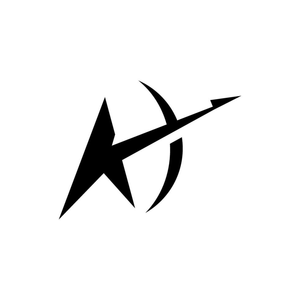 a black and white logo of a lightning bolt vector