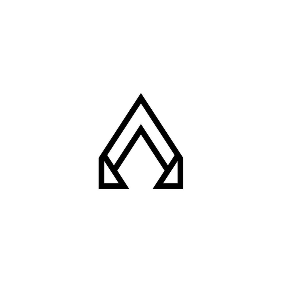 a black and white logo with a triangle vector
