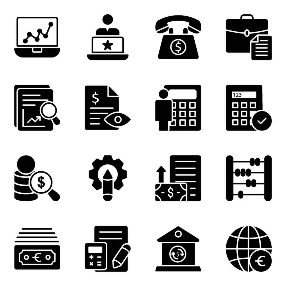 Pack of Business Planning Glyph Vector Icons