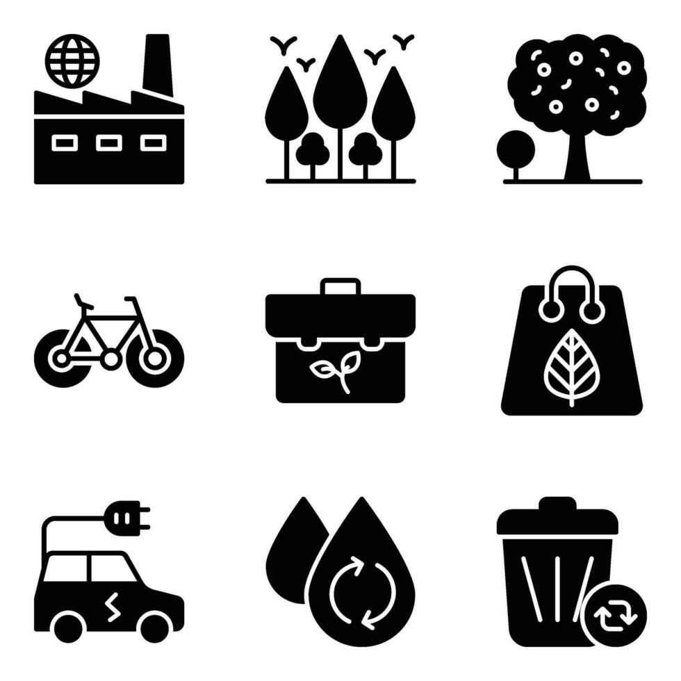 Pack of Save Environment Icon Vectors