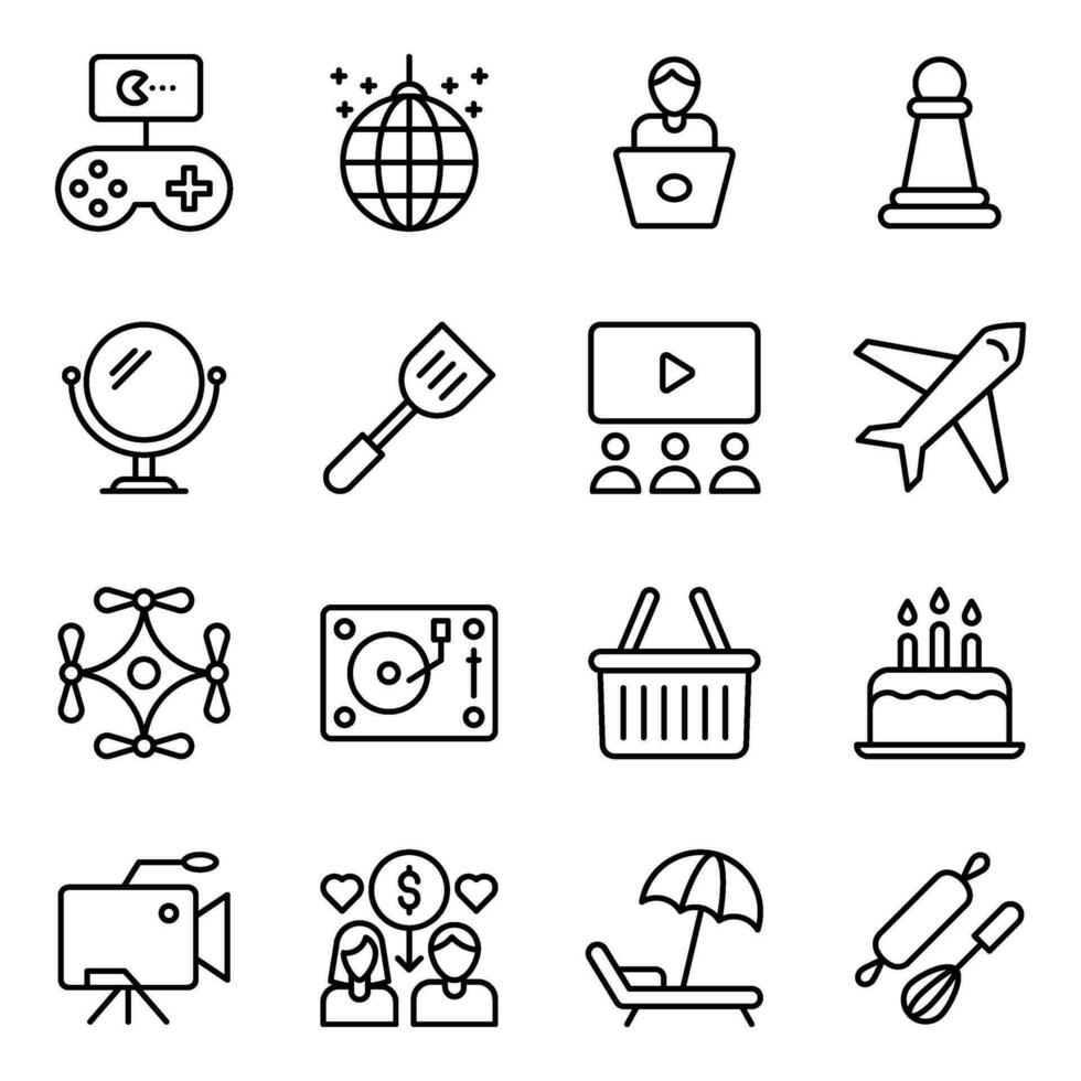 Pack of Hobbies and Leisure Vector Icons