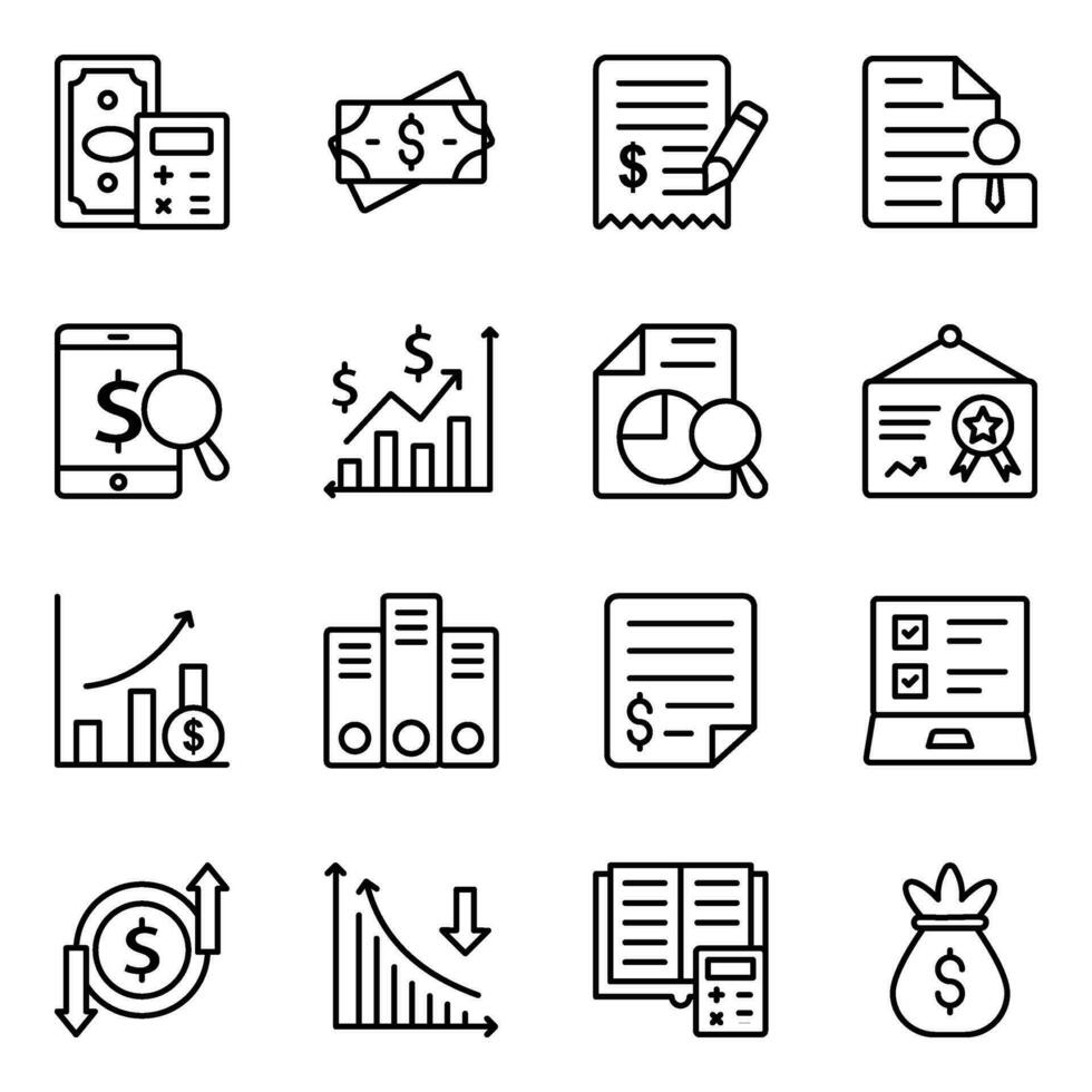 Pack of Business Accounting Line Vector Icons