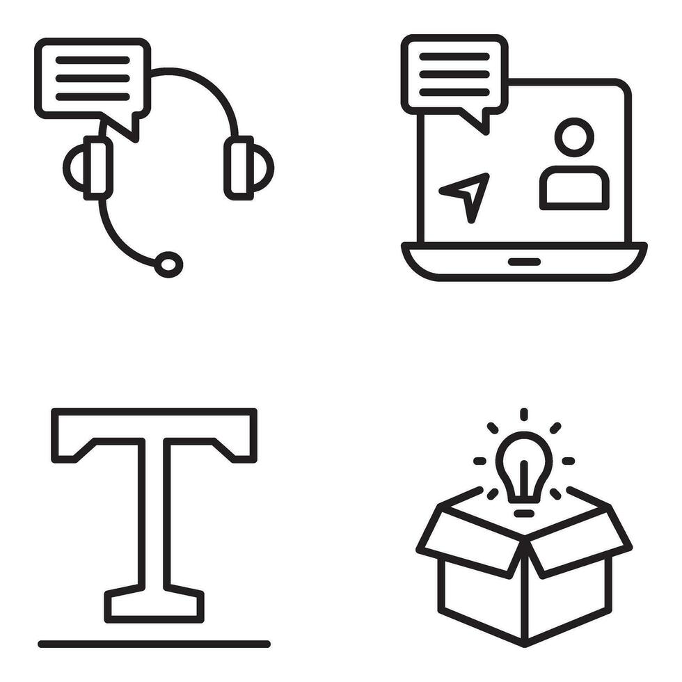 Pack of Client Services Line Icons vector