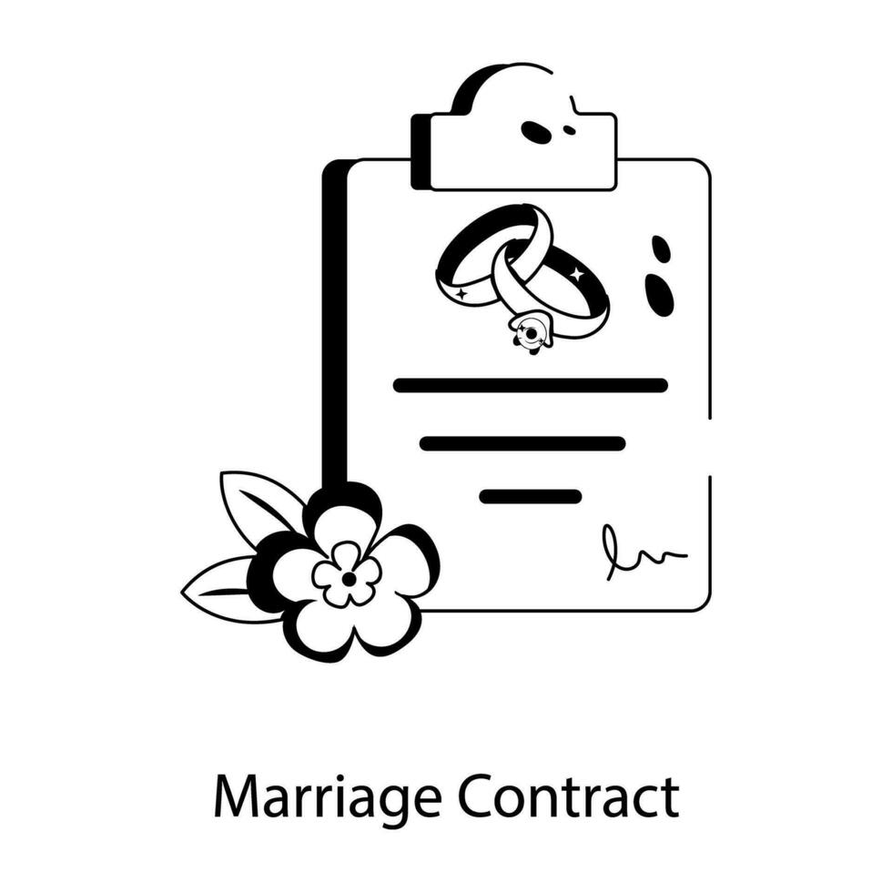 de moda matrimonio contrato vector