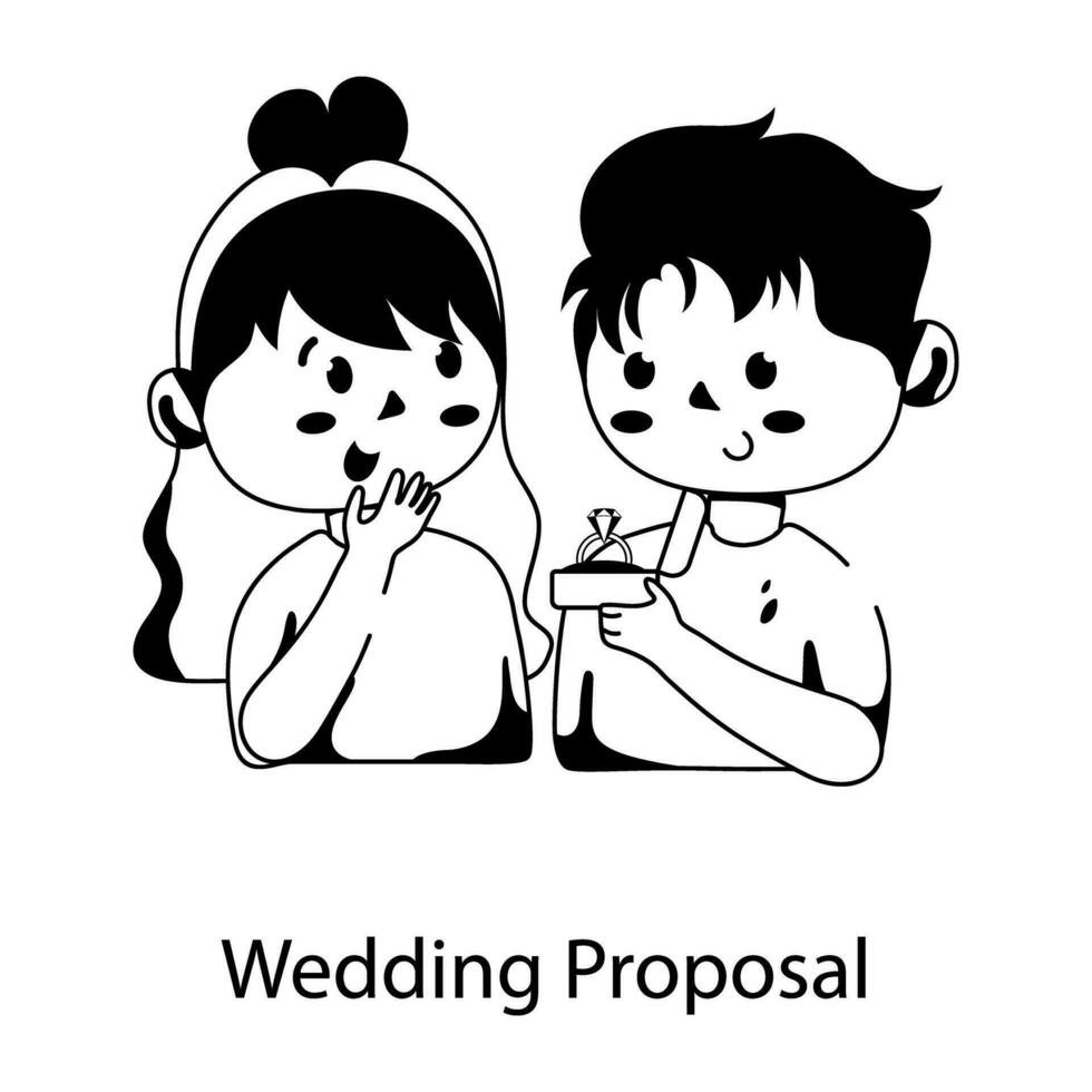 Trendy Wedding Proposal vector