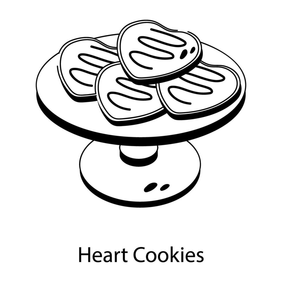 Trendy Heart Cookies vector