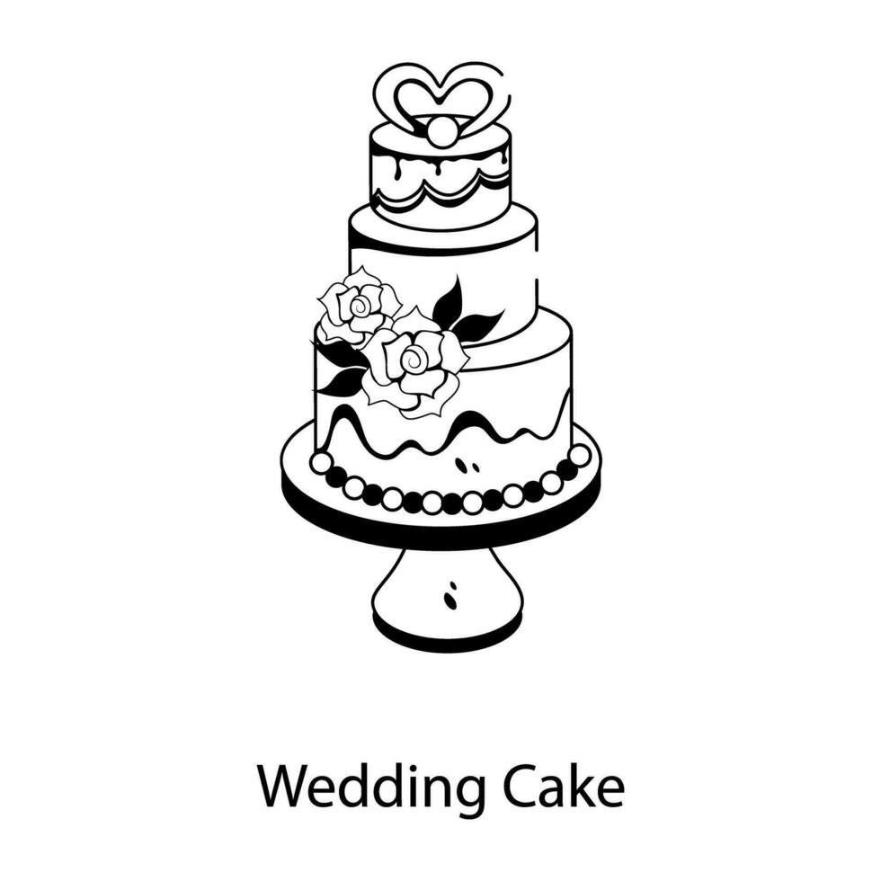 Trendy Wedding Cake vector