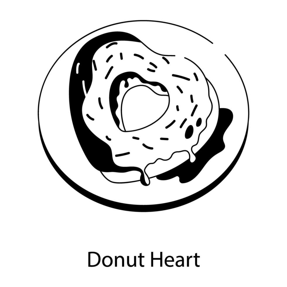 Trendy Donut Heart vector