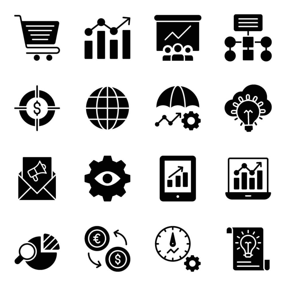Pack of Corporate Marketing Icons vector