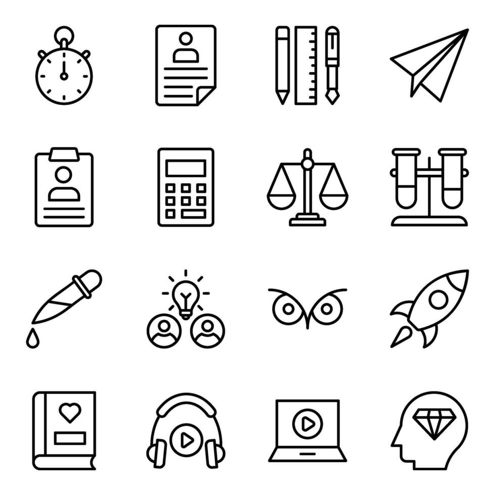 Pack of College and Education Line Vector Icons