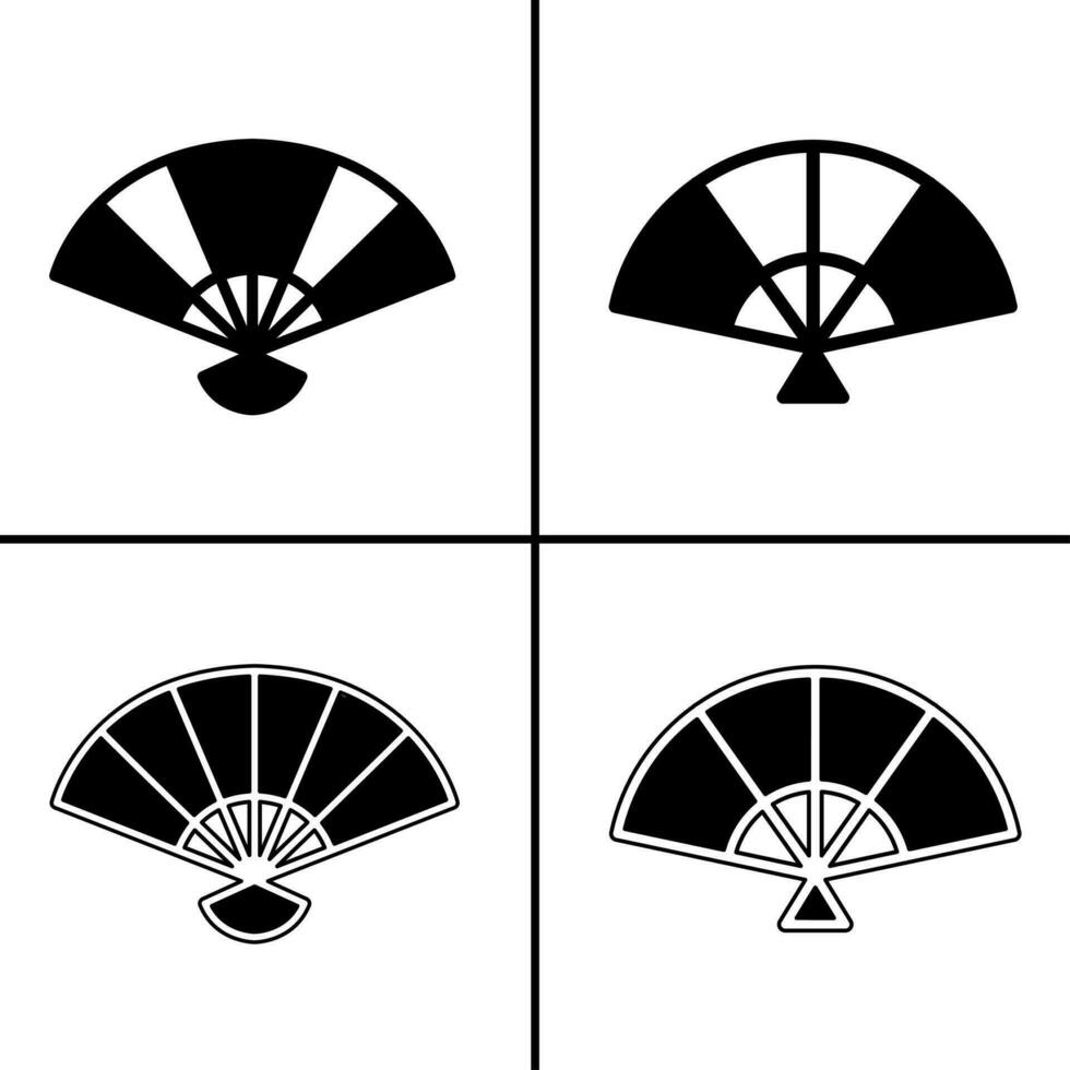 Vector black and white illustration of fan icon for business. Stock vector design.