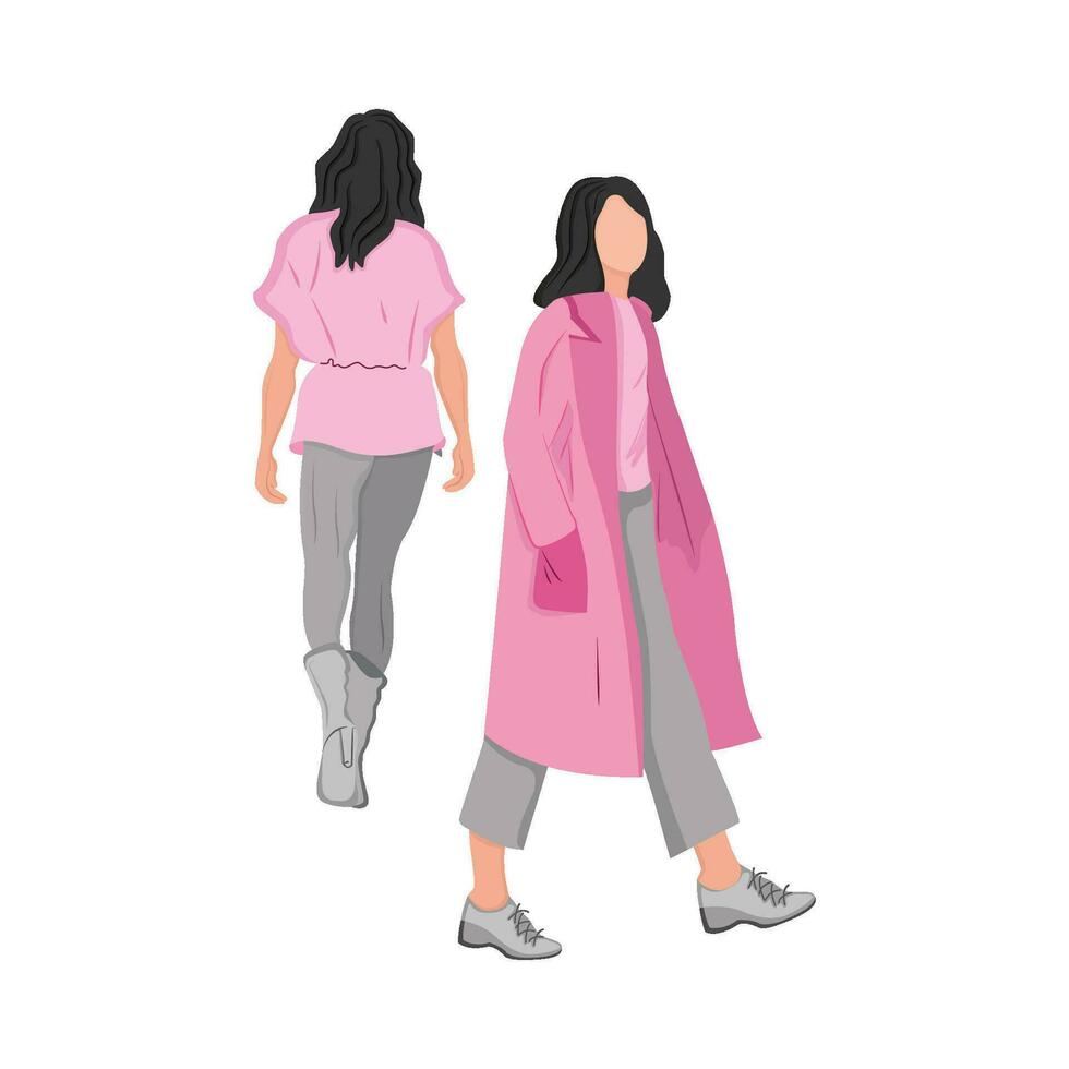 two women illustration vector