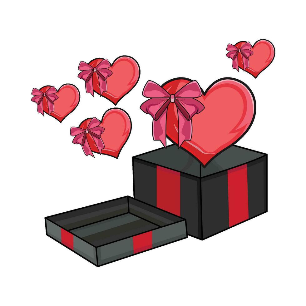 illustration of heart gift vector