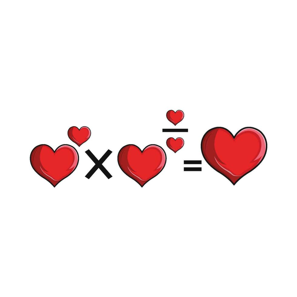 ilustración de corazón matemáticas vector