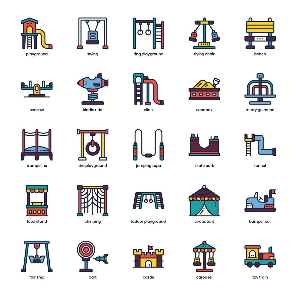 Playground icon pack for your website design, logo, app, and user interface.  Playground icon filled color design. Vector graphics illustration and editable stroke.